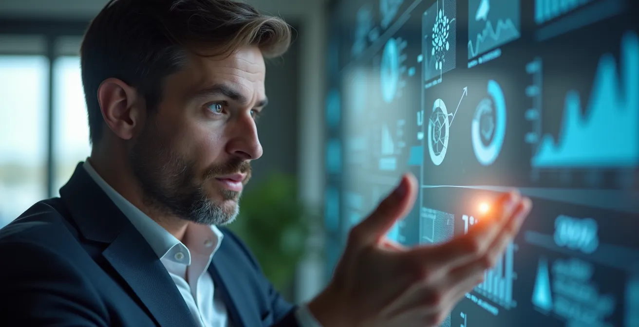 Controller als Business Partner analysiert Daten im geschäftlichen Kontext