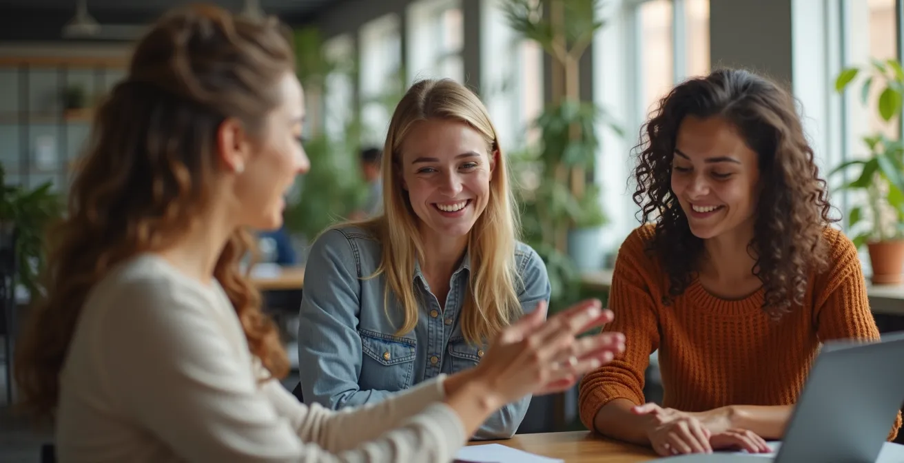 Kreatives Arbeitsumfeld mit jungen Talenten in kollaborativer Atmosphäre