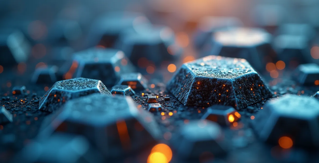 Visualisierung von sicheren, intakten Datenblöcken im Gegensatz zu manipulierten, fehlerhaften Daten