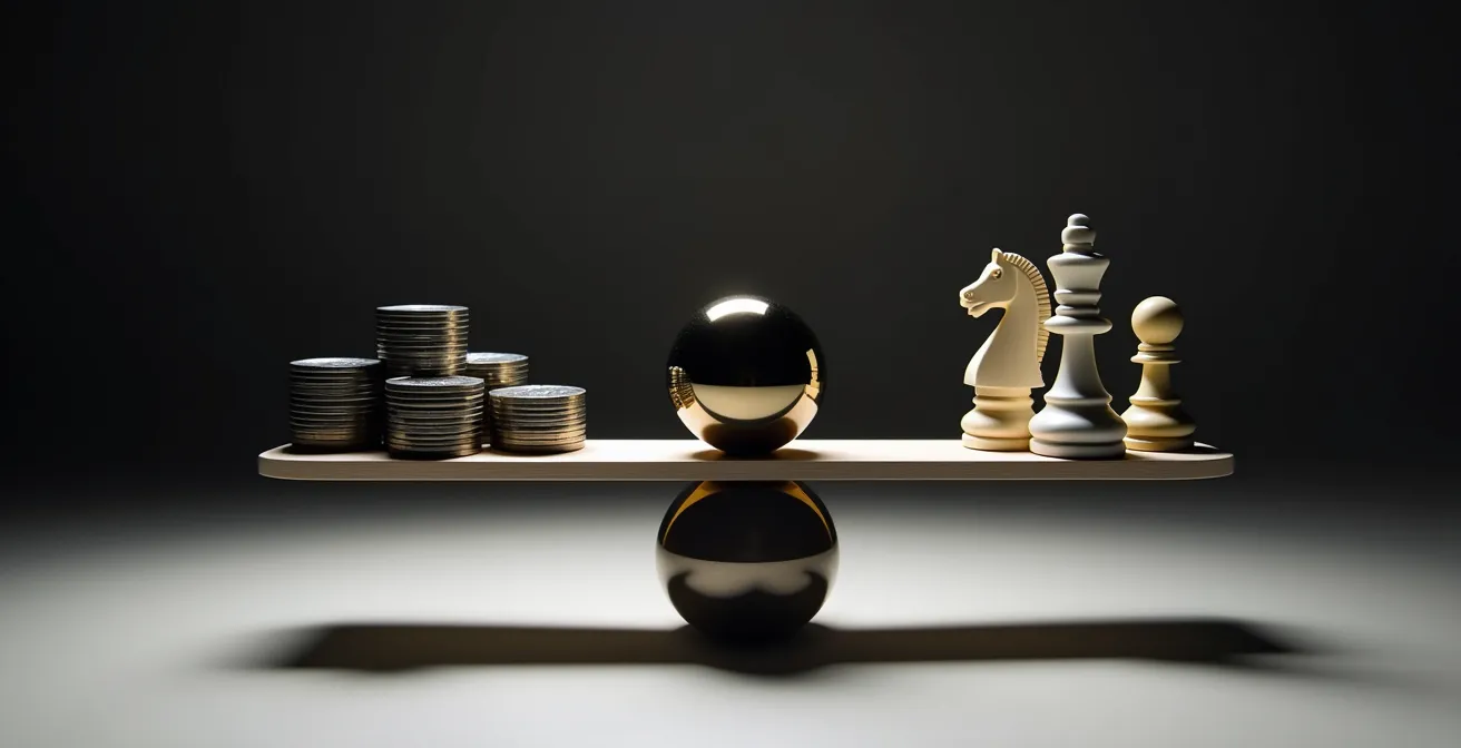 Symbolische Darstellung der Verhandlungsdynamik zwischen Startup-Gründern und Investoren über Liquidationspräferenzen