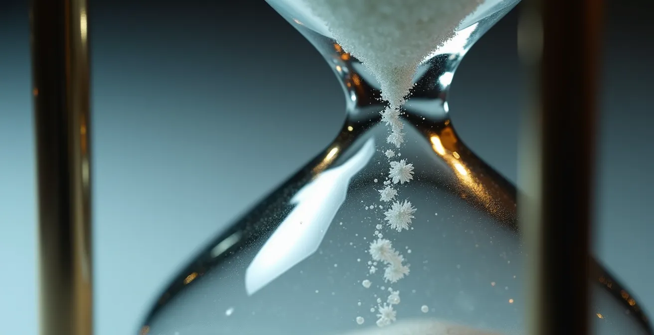 Eine Sanduhr symbolisiert die Wichtigkeit eines zeitlich begrenzten PoC-Vertrags, um endlose Testphasen zu vermeiden.