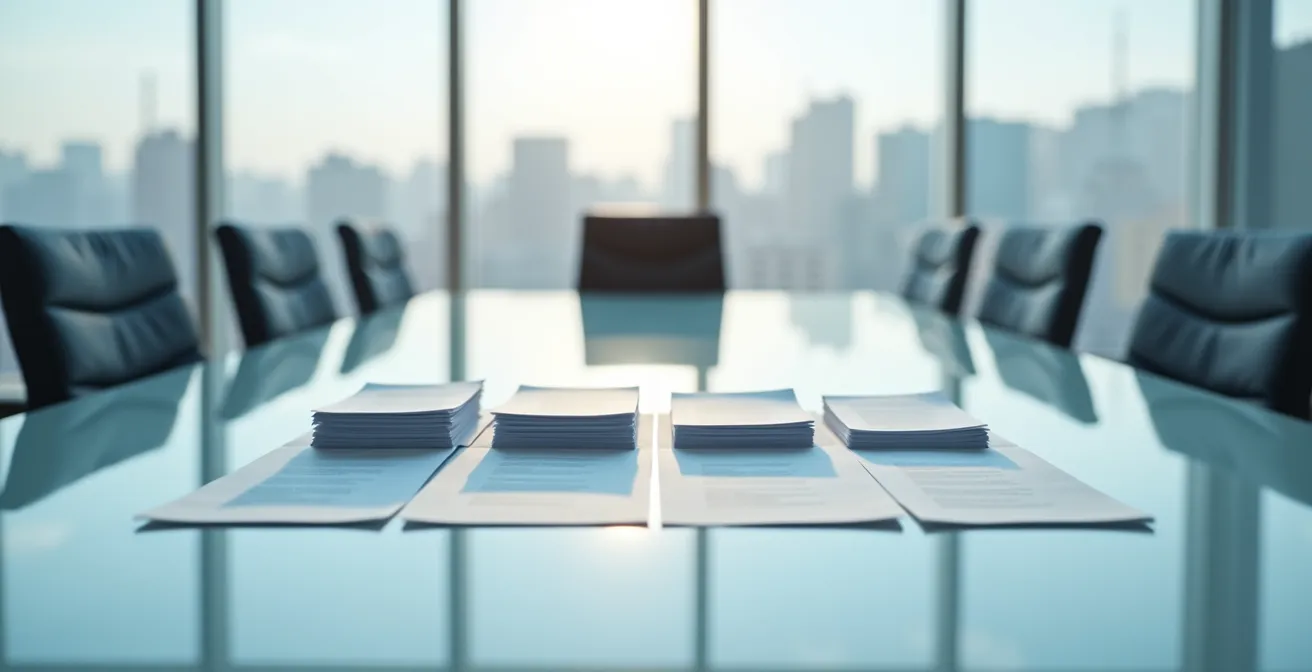 Visualisierung einer vierjährigen Vesting-Periode mit schrittweiser Anteilsübertragung, die den graduellen Erwerb von Geschäftsanteilen darstellt.