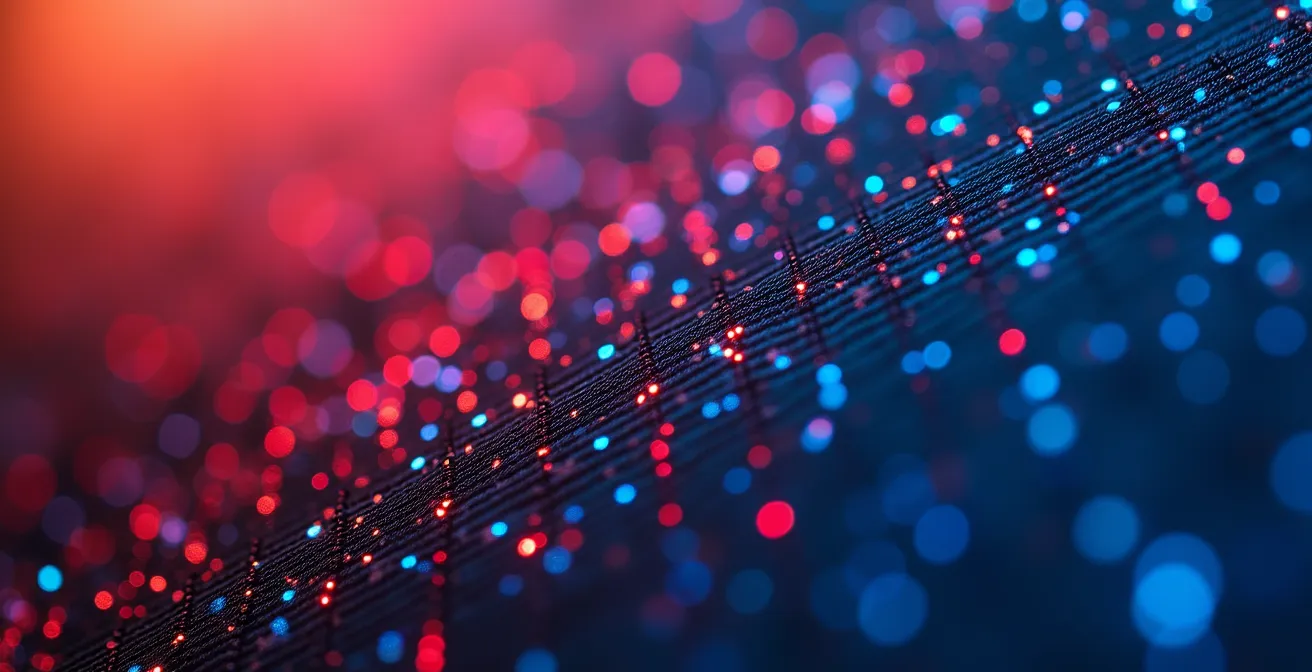 Makroaufnahme von Pixeln auf einem hochauflösenden Display zeigt Bildkompression